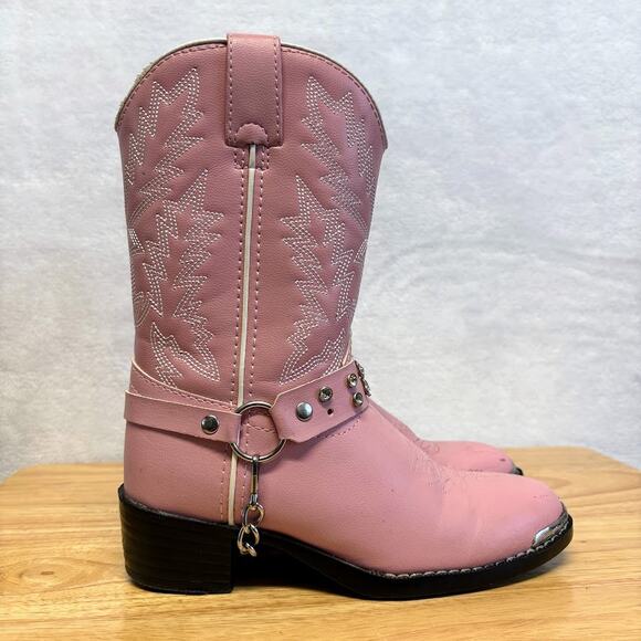 Lil' Durango Little Kid Pink Rhinestone Western Cowgirl Boots Girls Size 1 - Picture 3 of 11